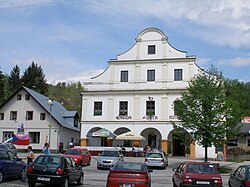 Town square with Hotel Pošta