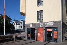 The entry of The Settlement Exhibition Reykjavík 871±2 on Aðalstræti 16 in Reykjavík.