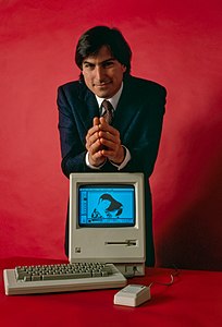 Steve Jobs, by Bernard Gotfryd (restored by W.carter and Janke)
