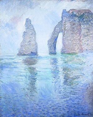 The Rock Needle and the Porte d'Aval Seen from the West (1886), Claude Monet