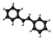 trans-stilbene - ball-and-stick model