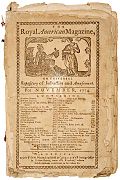 Royal American Magazine, November 1774, "printed and sold at Greeleaf's printing office in Union-Street," Boston