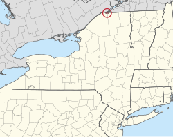 Location of St. Regis Mohawk Reservation