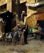 Inside the Souk, Cairo by Charles Wilda, 1892