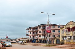 View of a high street in Dormaa Ahenkro