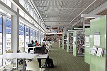The interior of the new Benning / Dorothy I. Height Neighborhood Library, pictured in 2011.