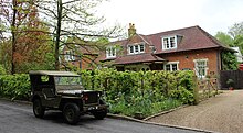 Long low red brick building