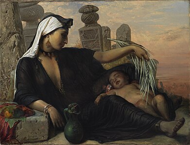 Egyptian Fellah Woman with her Child, at and by Elisabeth Jerichau-Baumann