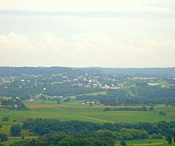 Elizabeth, Illinois, as seen from the observation tower west of the village