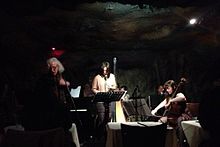 Ensemble Volcanic Ash performing at Bohemian Caverns, led by Janel Leppin.