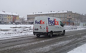 A FedEx van in Poland
