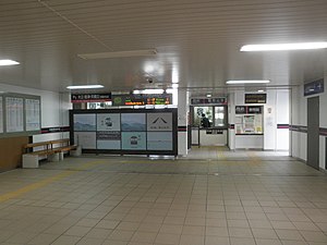 京都丹后铁道与JR西日本换乘通道（2015年10月16日）