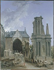 Tableau représentant la démolition de l'église des Feuillants (œuvre d'Hubert Robert, musée Carnavalet).