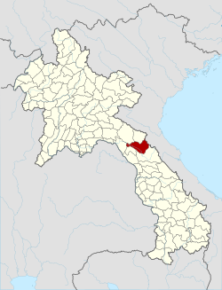 Location of Khamkeut district in Laos