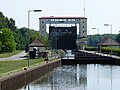 Blick vom Oberwasser auf die neue Schleuse