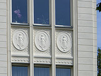 Detail of the facade of the August-Bebel-Strasse