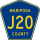 County Road J20 marker