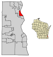 Location of Whitefish Bay in Milwaukee County, Wisconsin.