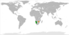 Location map for Namibia and Zimbabwe.