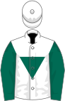 White, dark green inverted triangle and sleeves