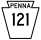 Pennsylvania Route 121 marker