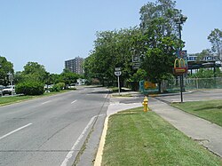 Scene in Barrio Canas Urbano at Avenida Las Américas, looking east, near Carretera Pámpanos