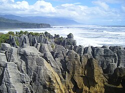 Vue des Pancake Rocks