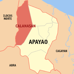 Map of Apayao with Calanasan highlighted
