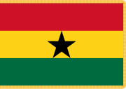 العلم الرئاسي الغاني منذ عام 1966. ويتشابه مع العلم الوطني الغاني في اللون الذهبي
