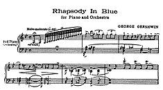 A Rhapsody in Blue kezdő motívumai a híres klarinétglisszandóval