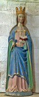 Statue polychrome de sainte Avoye (en bois creux).