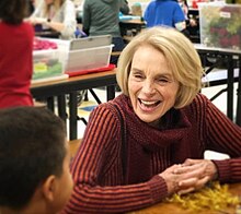 Photo of Sue Crolick at Art Buddies event in 2019