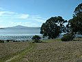 Mount Tamalpais view across San Pablo Bay at Point Pinole Regional Shoreline in Richmond