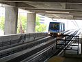 A Metromover train is approaching Government Center station