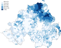 苏格兰语在北爱尔兰的分布, 2011年