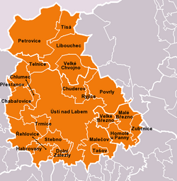 Location of Ústí nad Labem District