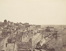 Valletta harbour c. 1850, photo by Calvert Jones
