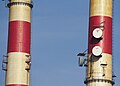 Antennas on chimney (Łęg Cogeneration in Kraków)