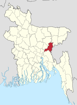 Location of Bhadughar in Brahmanbaria