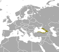 Aire de répartition de la Taupe du Caucase