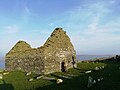 Cill Naoimh, chapel, cross and burial ground, Kilnave, Islay, taken from the North side.