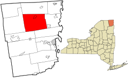 Location in Clinton County and the state of New York.