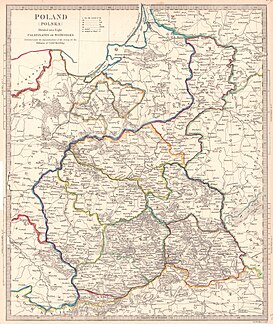 División administrativa del reino de Polonia entre 1816-1844