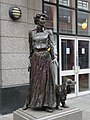 Sculpture of Markievicz and her cocker spaniel, Poppet, on Townsend Street, Dublin by Elizabeth McLaughlin