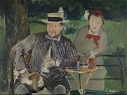 French naturalism, Portrait of Ernest Hoschedé and his daughter Martha, Manet, 1876