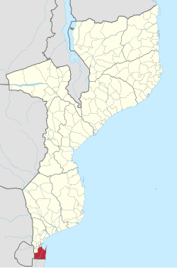 Matutuíne District on the map of Mozambique
