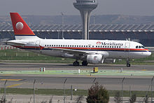 Photographie d'un avion de la compagnie aérienne sarde Meridiana