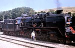 Romanian 150 class loco, DRG 50 class as copied by Resita; near Cluj-Napoca, 1972