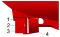 1. ice horn; 2. rudder; 3. galvanic anode; 4. ducted propeller