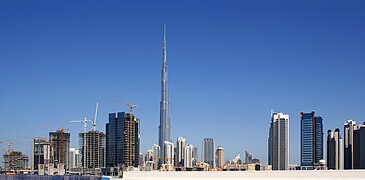 Dubai skyline and world's tallest building Burj Khalifa